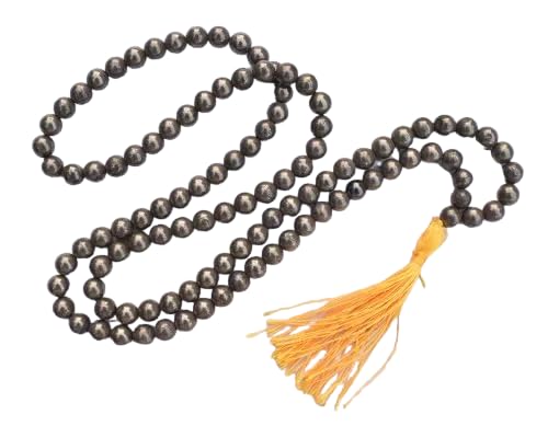 Divinity Crystals Jaap Mala Collection for Men and Women - Natural Pure 8mm Beads for Yoga, Reiki, Meditation & Feng Shui with Natural Pyrite Mala Default Title